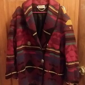 petite ashley scott navajostyle coat